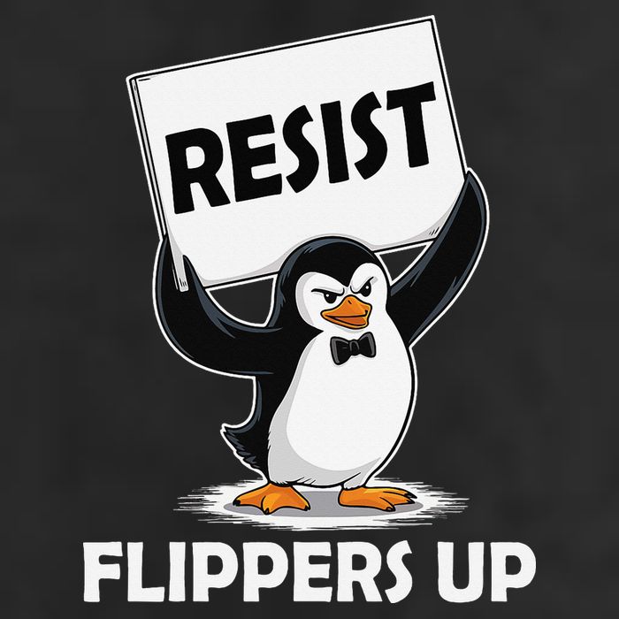 Penguin Tariff Flippers Up I Stand With The Penguins Resist Trucker Hat