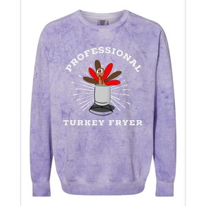 Professional Turkey Fryer Frying Thanksgiving Colorblast Crewneck Sweatshirt