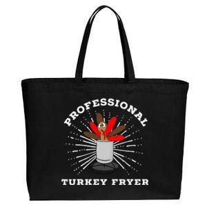 Professional Turkey Fryer Frying Thanksgiving Cotton Canvas Jumbo Tote