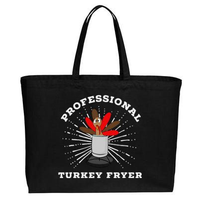 Professional Turkey Fryer Frying Thanksgiving Cotton Canvas Jumbo Tote