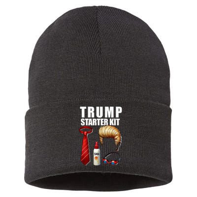 President Trump For Halloween Or Birthday Present Sustainable Knit Beanie