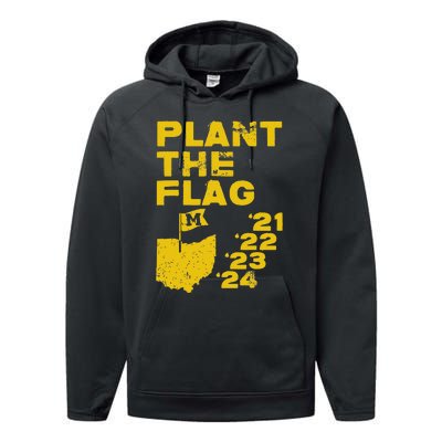 Plant The Flag 21 22 23 24 Michigan Performance Fleece Hoodie