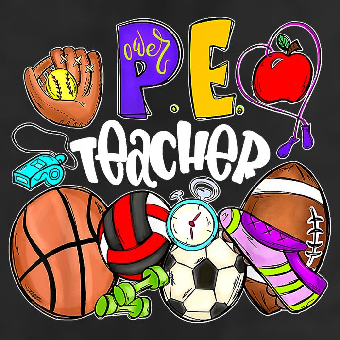 PE Teacher Funny Physical Education Teacher Back To School 7 Panel Mesh Trucker Snapback Hat