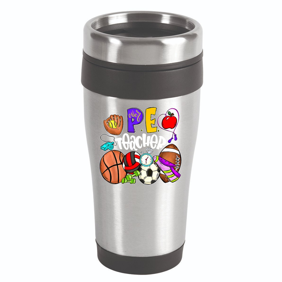 PE Teacher Funny Physical Education Teacher Back To School 16oz Travel Tumbler