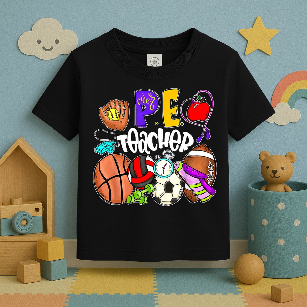 PE Teacher Funny Physical Education Teacher Back To School Toddler T-Shirt