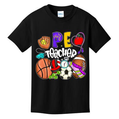 PE Teacher Funny Physical Education Teacher Back To School Kids T-Shirt