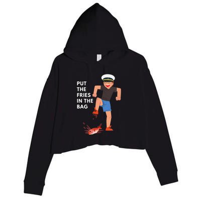 Put The Fries In The Bag Josh Block Wots Crop Fleece Hoodie