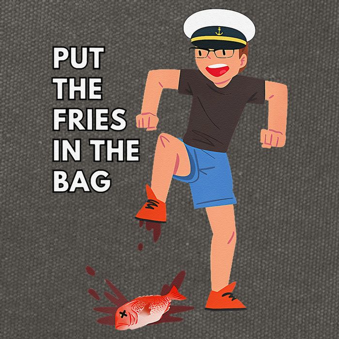 Put The Fries In The Bag Josh Block Wots Cotton Canvas Backpack