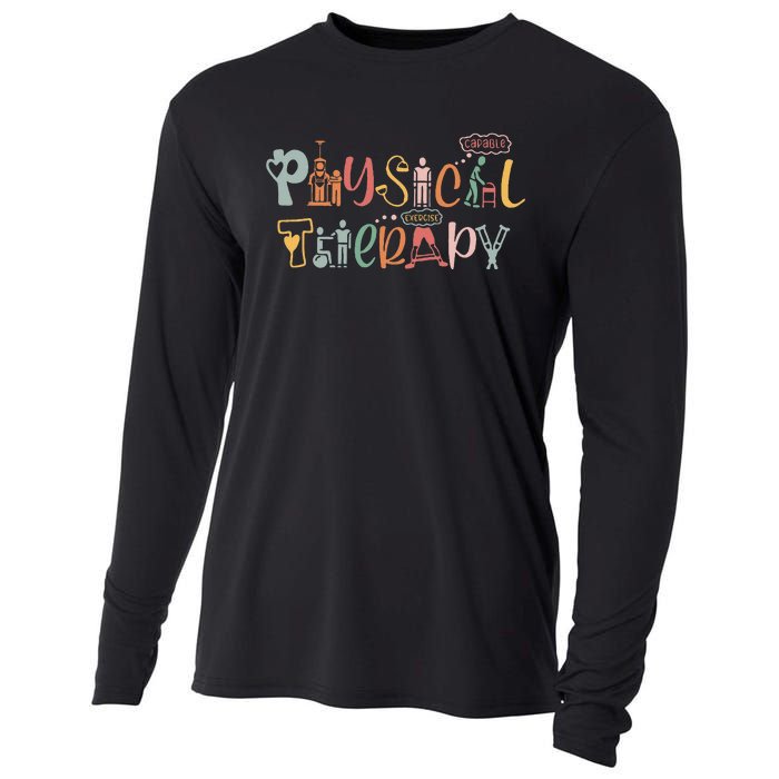 Physical Therapy Funny Physical Therapist PT Month Cooling Performance Long Sleeve Crew