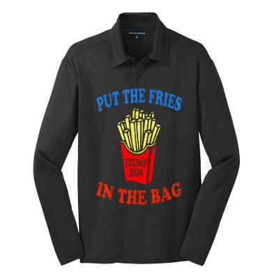 Put The Fries In The Bag Fast Food Lover Funny French Fry Trump 2024 Silk Touch Performance Long Sleeve Polo