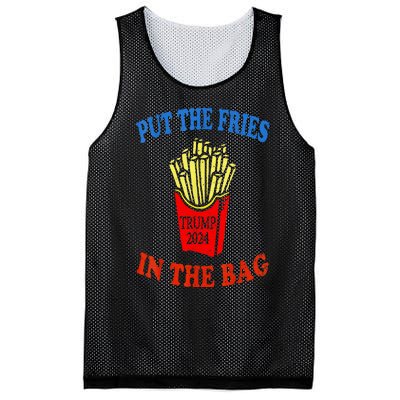 Put The Fries In The Bag Fast Food Lover Funny French Fry Trump 2024 Mesh Reversible Basketball Jersey Tank