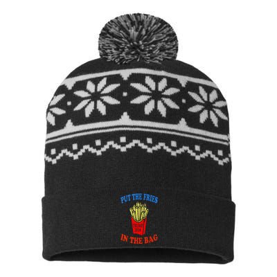 Put The Fries In The Bag Fast Food Lover Funny French Fry Trump 2024 USA-Made Snowflake Beanie