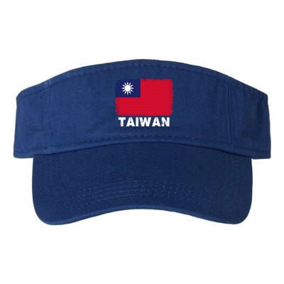 Proud Taiwan Flag Gift Support Taiwanese People Gift Valucap Bio-Washed Visor