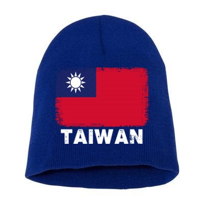 Proud Taiwan Flag Gift Support Taiwanese People Gift Short Acrylic Beanie