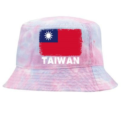 Proud Taiwan Flag Gift Support Taiwanese People Gift Tie-Dyed Bucket Hat