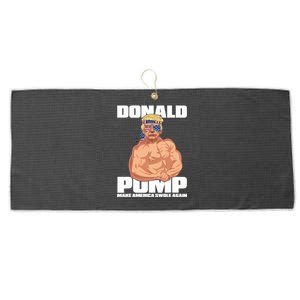 Patriotic Trump Funny July 4th Donald Pump Large Microfiber Waffle Golf Towel