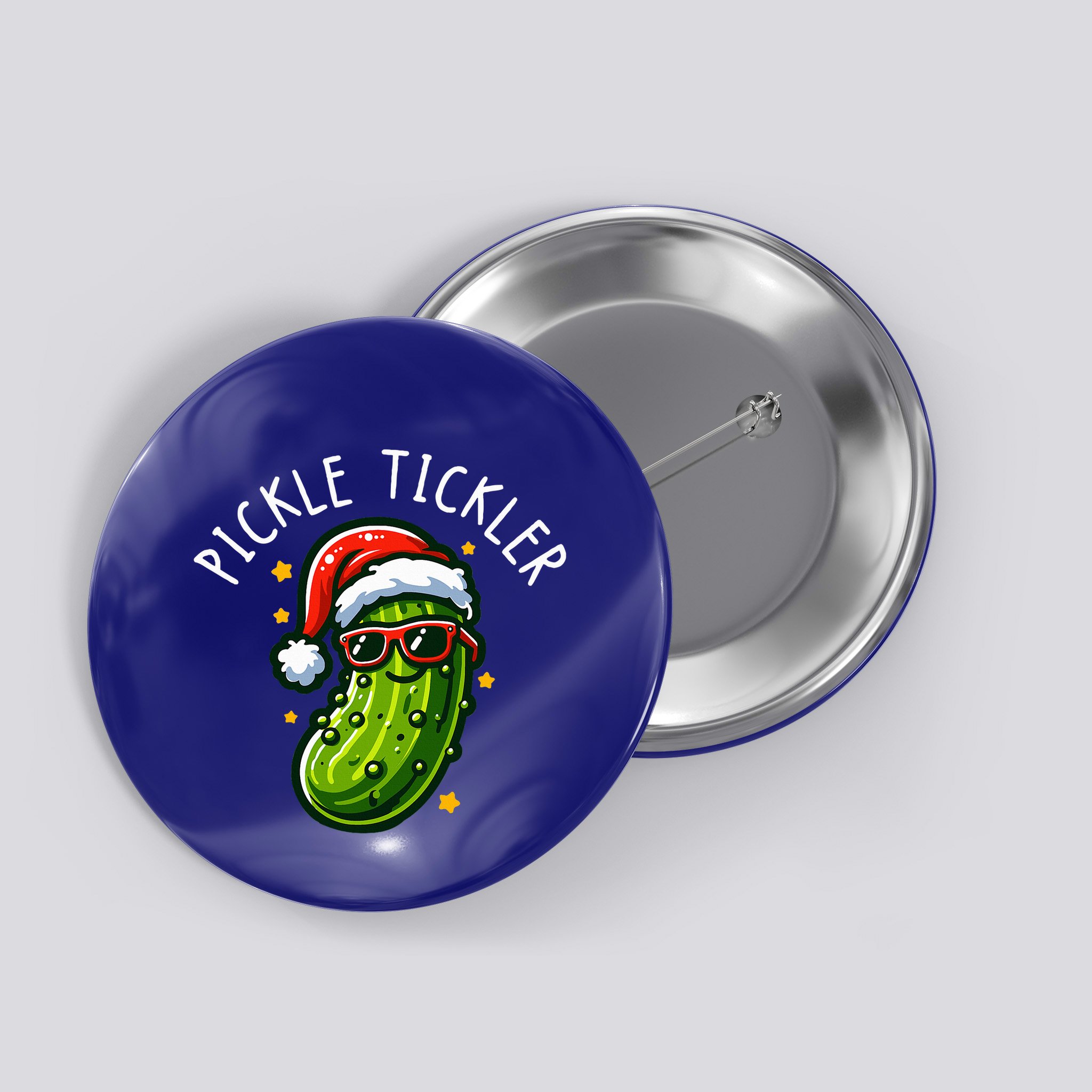 Pickle Tickler Funny Christmas Xmas Button