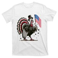 Patriotic Turkey Flag Funny Thanksgiving Vintage T-Shirt