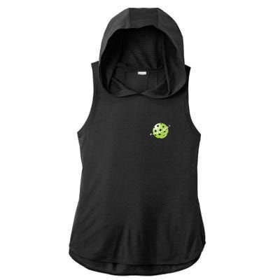 Pickleball Time Front And Back Ladies PosiCharge Tri-Blend Wicking Draft Hoodie Tank