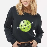 Pickleball Time Front And Back Cropped Pullover Crew