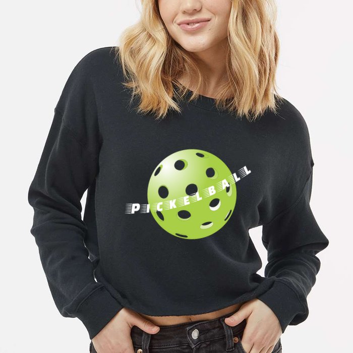 Pickleball Time Front And Back Cropped Pullover Crew