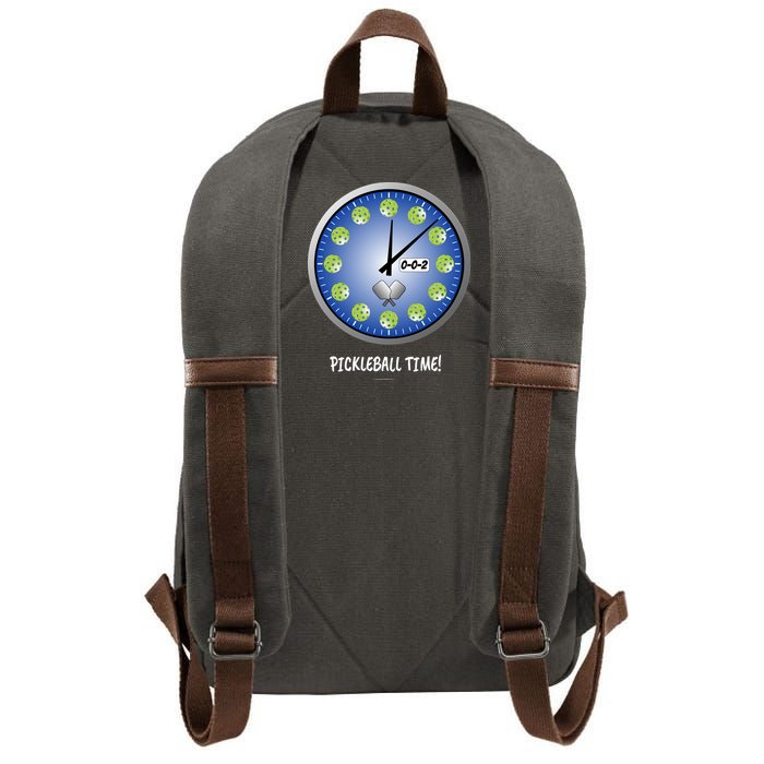Pickleball Time Front And Back Cotton Canvas Backpack