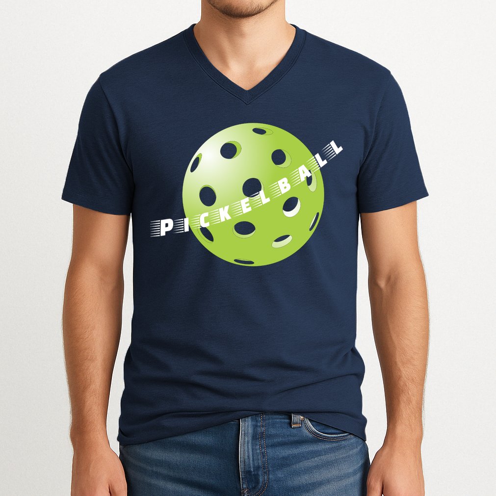 Pickleball Time Front And Back V-Neck T-Shirt