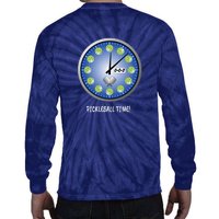 Pickleball Time Front And Back Tie-Dye Long Sleeve Shirt