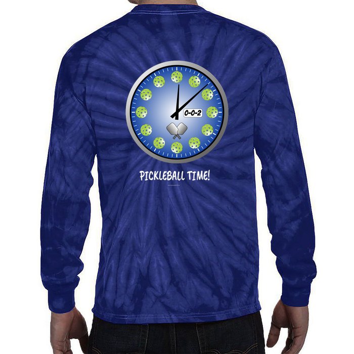 Pickleball Time Front And Back Tie-Dye Long Sleeve Shirt