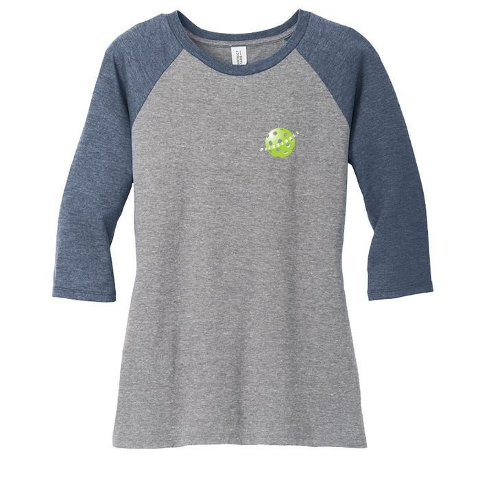 Pickleball Time Front And Back Women's Tri-Blend 3/4-Sleeve Raglan Shirt