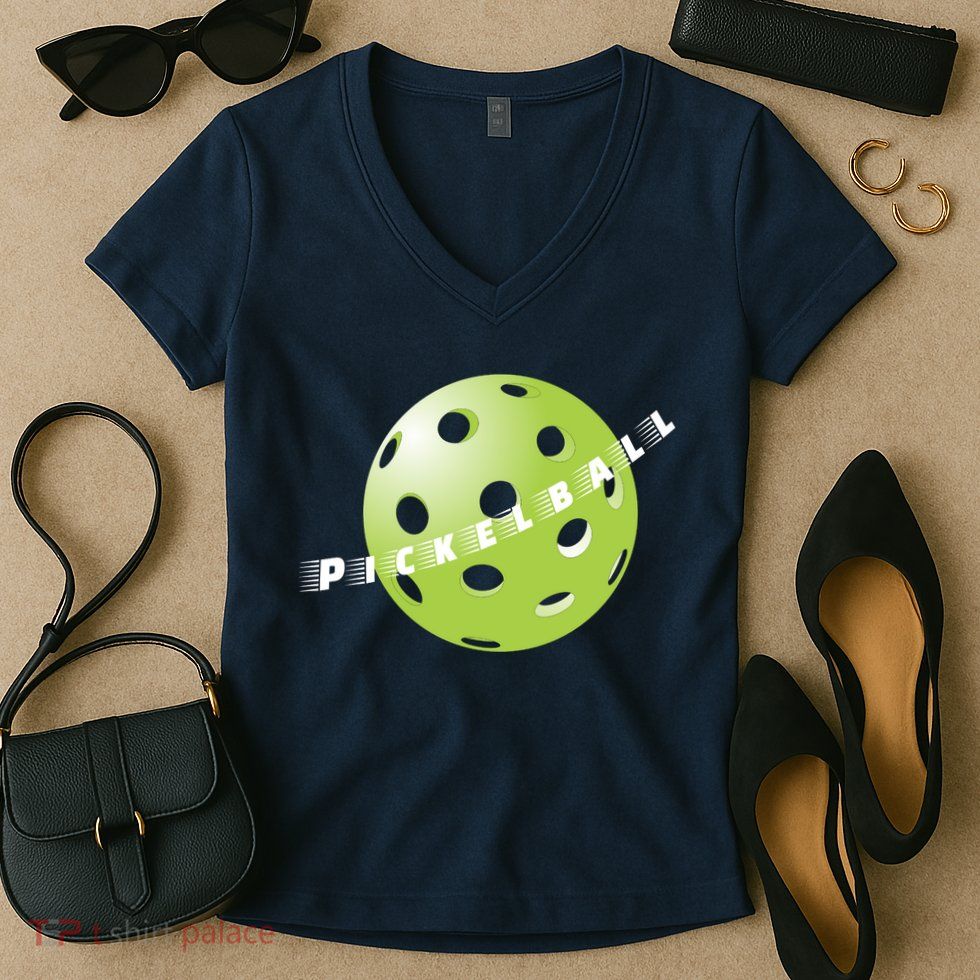 Pickleball Time Front And Back Women's V-Neck T-Shirt