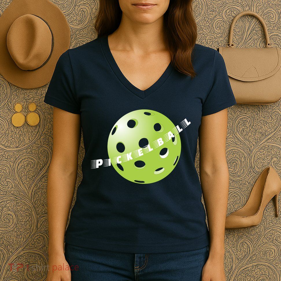 Pickleball Time Front And Back Women's V-Neck T-Shirt