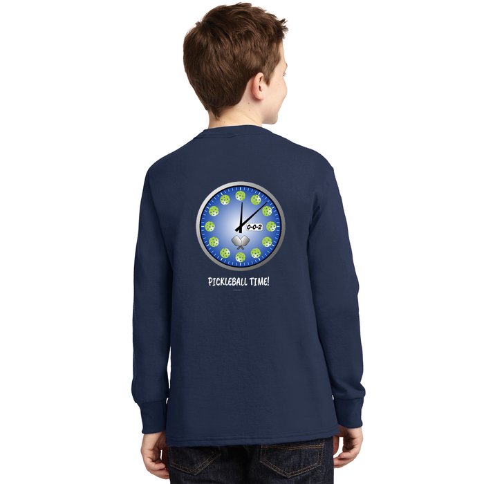 Pickleball Time Front And Back Kids Long Sleeve Shirt