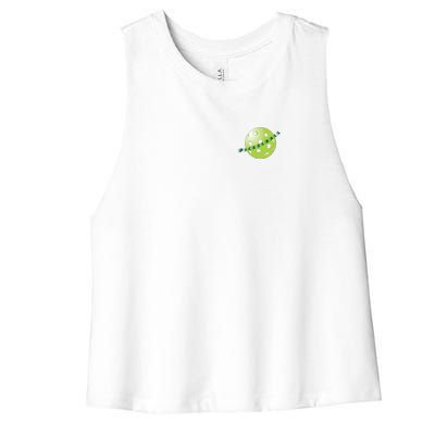 Pickleball Time Front And Back Women's Racerback Cropped Tank