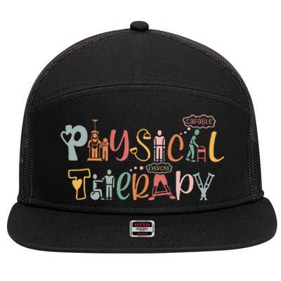 Physical Therapy Funny Physical Therapist Pt Month 7 Panel Mesh Trucker Snapback Hat