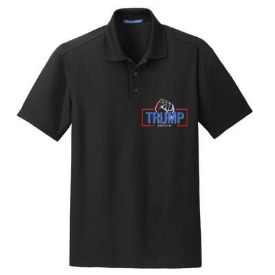 President Trump Fist 2024 Strong Support Dry Zone Grid Polo