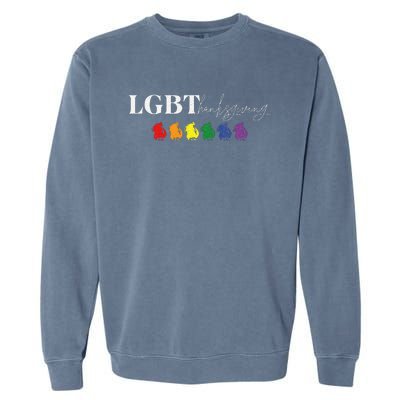 Pride Turkey Feast LGBT Thanksgiving Friendsgiving Fun  Garment-Dyed Sweatshirt