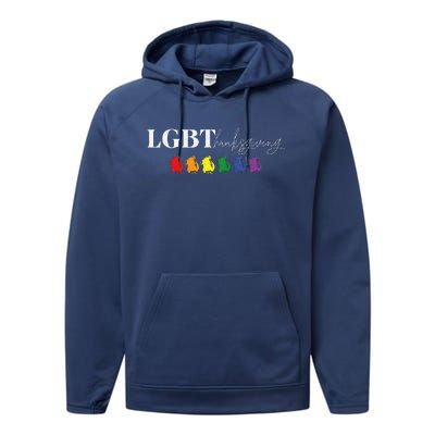 Pride Turkey Feast LGBT Thanksgiving Friendsgiving Fun  Performance Fleece Hoodie