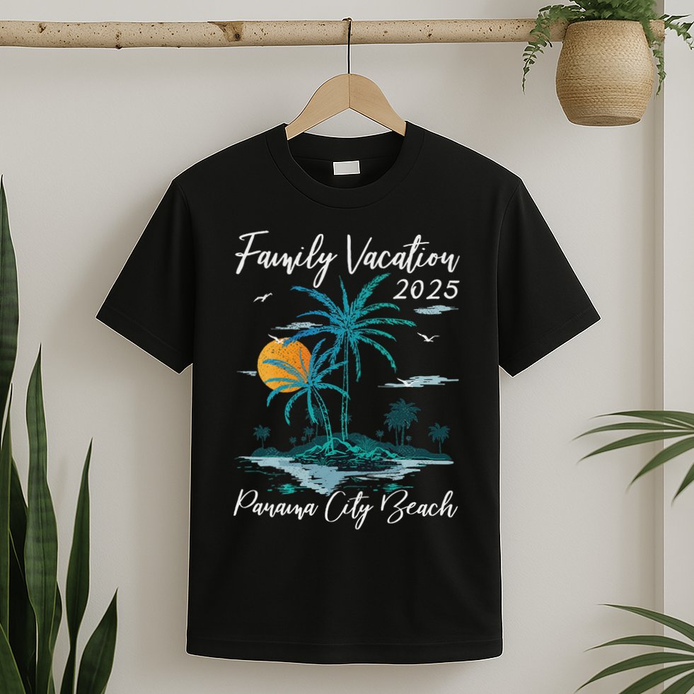 Palm Tree Family Vacation 2025 Florida Panama City Beach T-Shirt