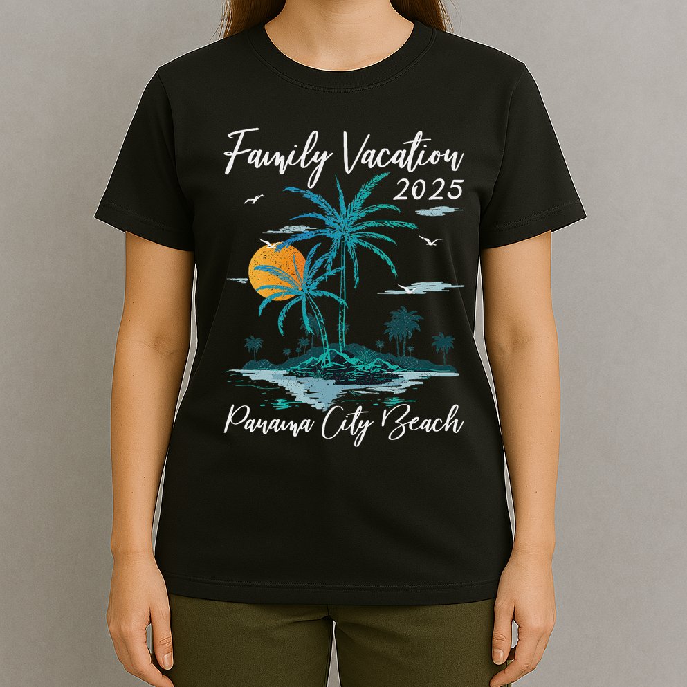 Palm Tree Family Vacation 2025 Florida Panama City Beach T-Shirt