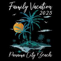 Palm Tree Family Vacation 2025 Florida Panama City Beach T-Shirt