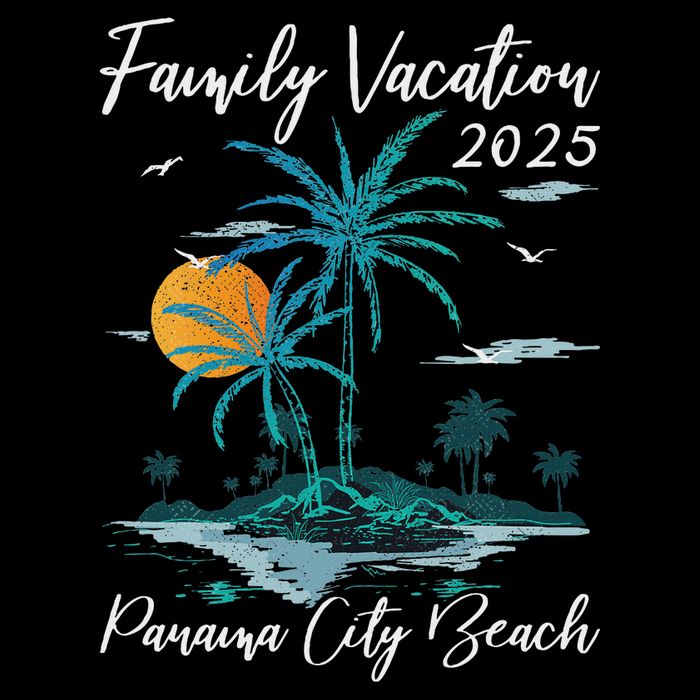 Palm Tree Family Vacation 2025 Florida Panama City Beach T-Shirt