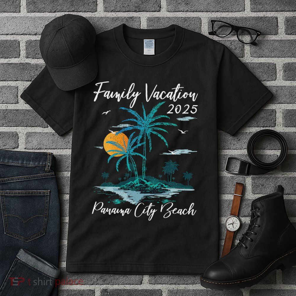 Palm Tree Family Vacation 2025 Florida Panama City Beach Tall T-Shirt