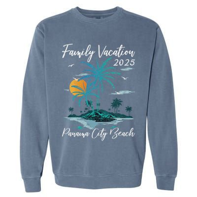 Palm Tree Family Vacation 2025 Florida Panama City Beach Garment-Dyed Sweatshirt