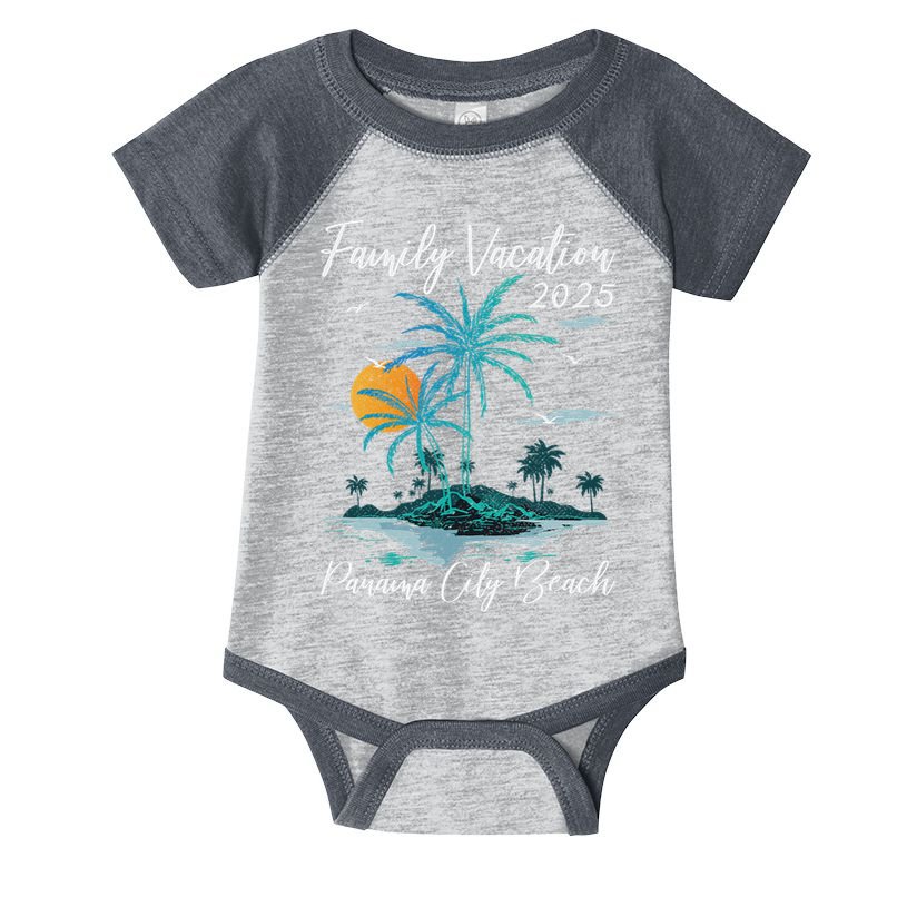 Palm Tree Family Vacation 2025 Florida Panama City Beach Infant Baby Jersey Bodysuit