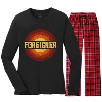 Proud To F.O.R.E.I.G.N.E.R Be Personalized Name Styles 80s Vintage Women's Long Sleeve Flannel Pajama Set 