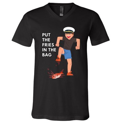 Put The Fries In The Bag Josh Block Wots V-Neck T-Shirt