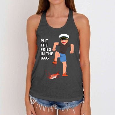 Put The Fries In The Bag Josh Block Wots Women's Knotted Racerback Tank