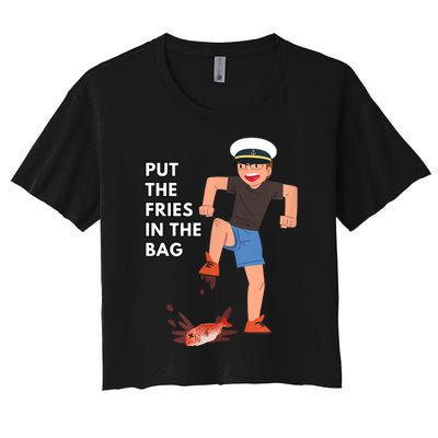 Put The Fries In The Bag Josh Block Wots Women's Crop Top Tee