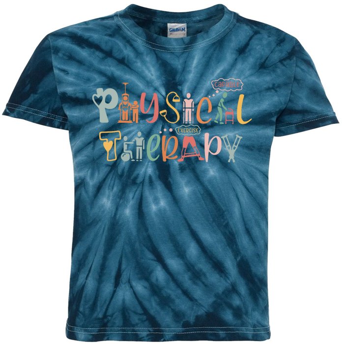 Physical Therapy Funny Physical Therapist PT Month Kids Tie-Dye T-Shirt